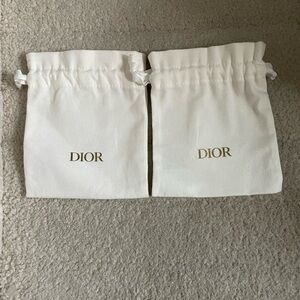 2 Pack Dior White Drawstring Dust Bags